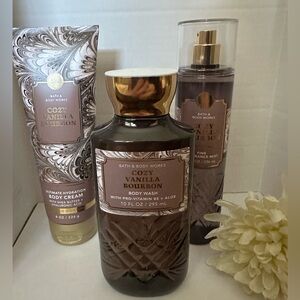 NEW BBW (3) PC DISCONTINUED COZY VANILLA BOURBON BIDY CARE BUNDLE